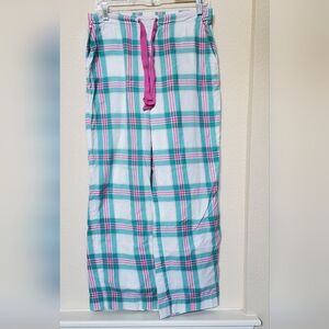 Boden Plaid Pajama Bottoms in Teal and Pink.  Size Small